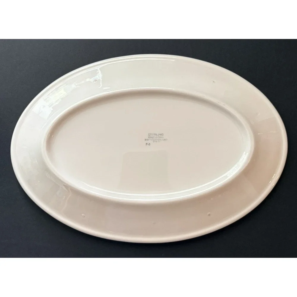 Vintage 1960s Sterling Restaurant Ware Oval Mint Green Leaf Platter‎ 12